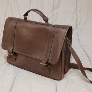 Vintage Leather Satchel Shoulder Laptop Bag Briefcase